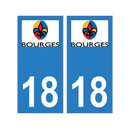 18 Bourges autocollant plaque