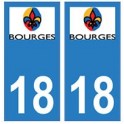 18 Bourges autocollant plaque