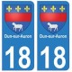 18 Dun-sur-Auron autocollant plaque
