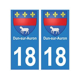 18 Dun-sur-Auron autocollant plaque