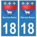 18 Dun-sur-Auron autocollant plaque