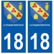 18 Chapelle-Saint-Ursin blason autocollant plaque ville