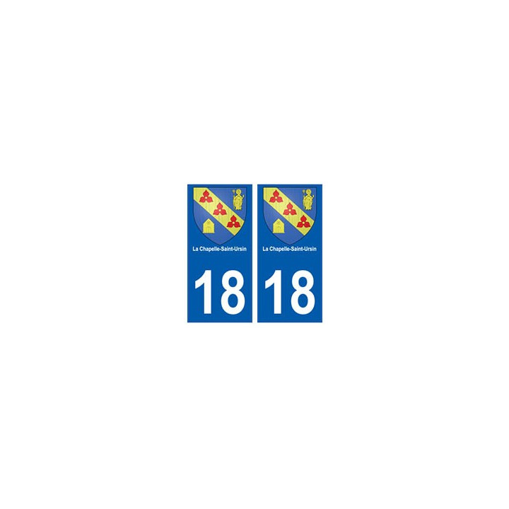 18 Chapelle-Saint-Ursin blason autocollant plaque ville
