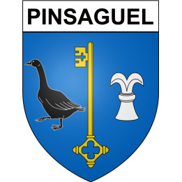 Pegatinas escudo de armas de Bazas adhesivo de la etiqueta engomada