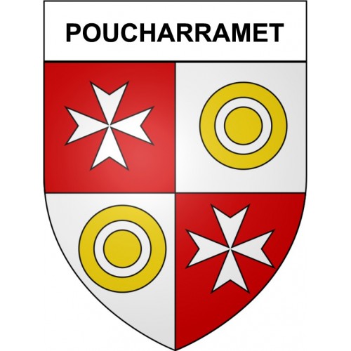 Poucharramet 31 ville Stickers blason autocollant adhésif