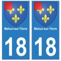 18  Mehun-Sur-Yèvre blason autocollant plaque ville