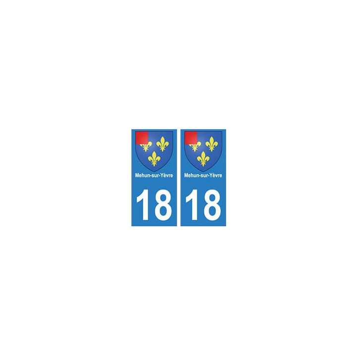 18  Mehun-Sur-Yèvre blason autocollant plaque ville