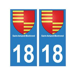 18 Saint-Amand-Montrond blason autocollant plaque ville