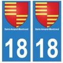 18 Saint-Amand-Montrond blason autocollant plaque ville