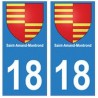 18 Saint-Amand-Montrond blason autocollant plaque ville
