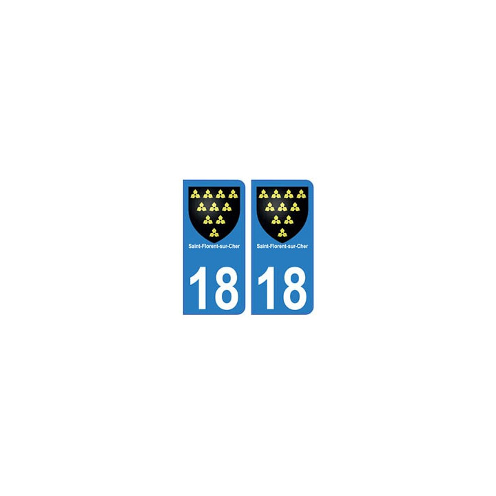 18 Saint-Florent-sur-Cher blason autocollant plaque ville