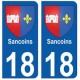 18 Sancoins blason autocollant plaque ville