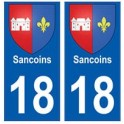 18 Sancoins blason autocollant plaque ville