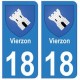 18 Vierzon blason autocollant plaque ville