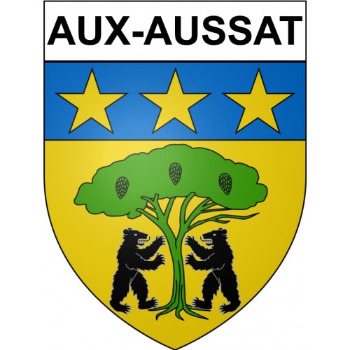 Aux-Aussat 32 ville Stickers blason autocollant adhésif