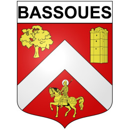 Pegatinas escudo de armas de Bazas adhesivo de la etiqueta engomada