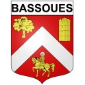 Pegatinas escudo de armas de Bazas adhesivo de la etiqueta engomada