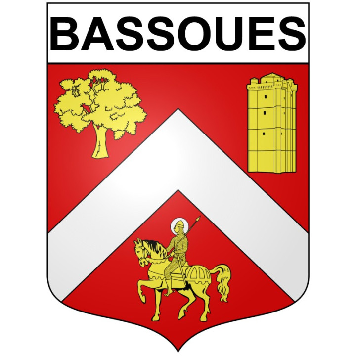 Pegatinas escudo de armas de Bazas adhesivo de la etiqueta engomada