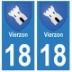 18 Vierzon blason autocollant plaque ville