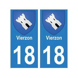 18 Vierzon blason autocollant plaque ville