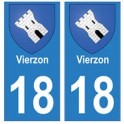 18 Vierzon blason autocollant plaque ville