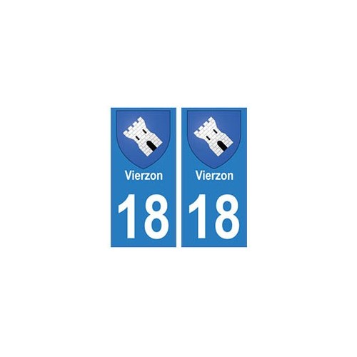 18 Vierzon blason autocollant plaque ville