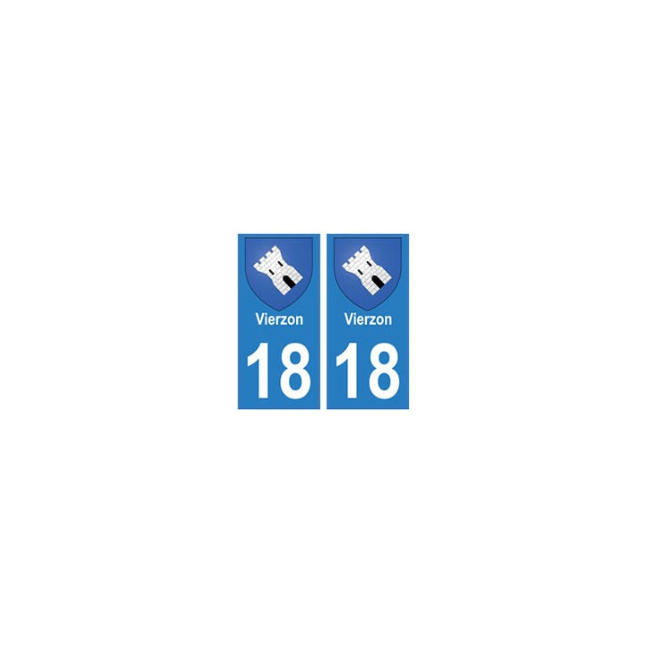 18 Vierzon blason autocollant plaque ville