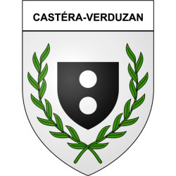 Pegatinas escudo de armas de Bazas adhesivo de la etiqueta engomada