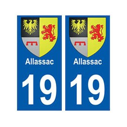 19 Allassac blason autocollant plaque ville