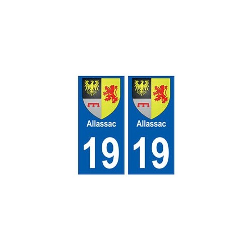 19 Allassac blason autocollant plaque ville