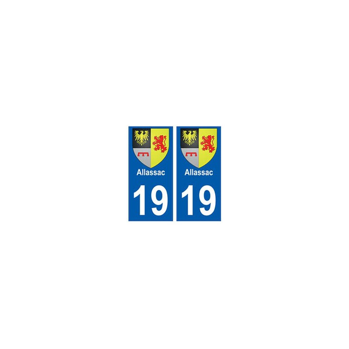 19 Allassac blason autocollant plaque ville