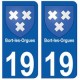 19 Bort-les-orgues blason autocollant plaque ville