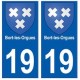 19 Bort-les-orgues blason autocollant plaque ville
