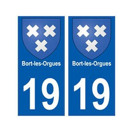 19 Bort-les-orgues blason autocollant plaque ville