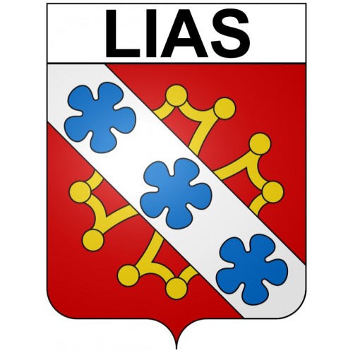 Pegatinas escudo de armas de Bazas adhesivo de la etiqueta engomada