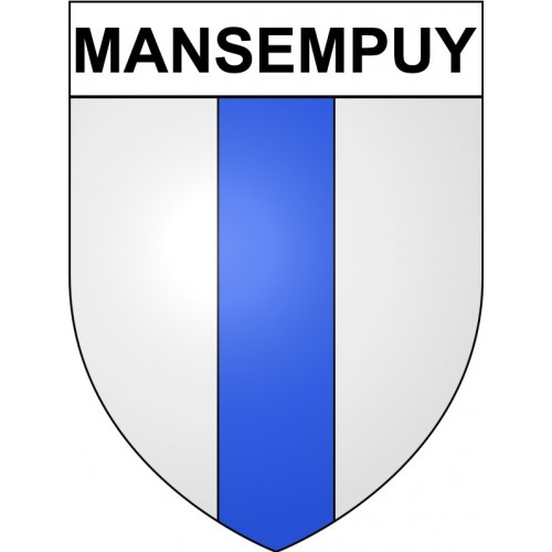 Mansempuy 32 ville Stickers blason autocollant adhésif