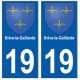 19 Brive la Gaillarde coat of arms sticker plate city