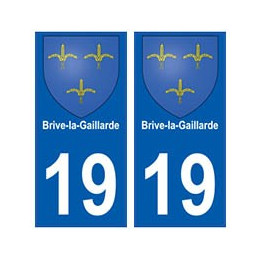 19 Brive la Gaillarde blason autocollant plaque ville