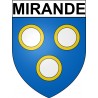 Mirande 32 ville Stickers blason autocollant adhésif