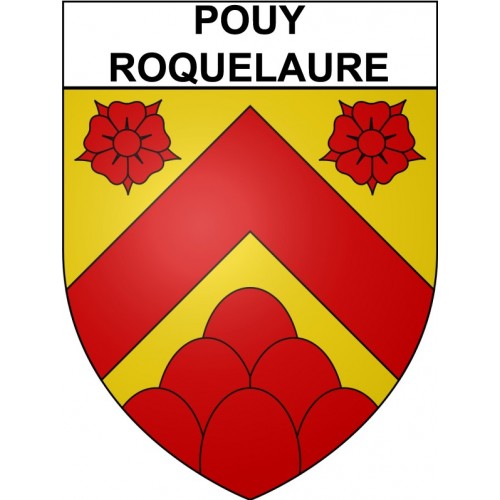 Pouy-Roquelaure 32 ville Stickers blason autocollant adhésif