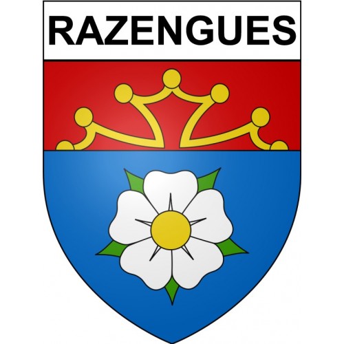 Pegatinas escudo de armas de Bazas adhesivo de la etiqueta engomada