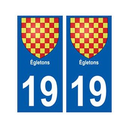 19 Egletons blason autocollant plaque ville