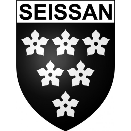 Pegatinas escudo de armas de Bazas adhesivo de la etiqueta engomada