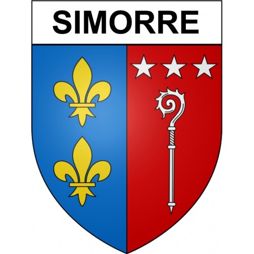 Pegatinas escudo de armas de Bazas adhesivo de la etiqueta engomada