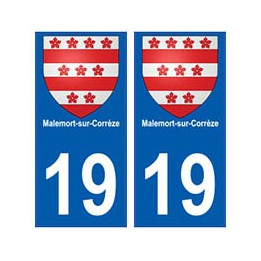 19 Malemort-sur-Corrèze blason autocollant plaque ville
