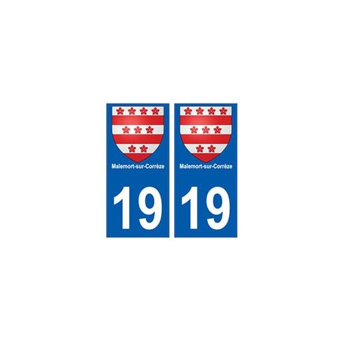 19 Malemort-sur-Corrèze blason autocollant plaque ville