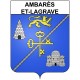 Pegatinas escudo de armas de Bazas adhesivo de la etiqueta engomada