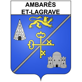 Pegatinas escudo de armas de Bazas adhesivo de la etiqueta engomada