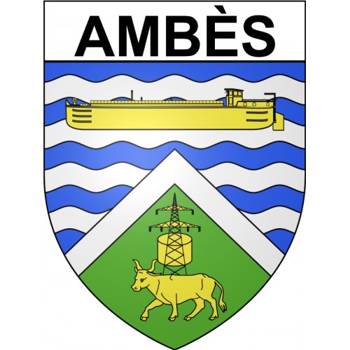 Ambès 33 ville Stickers blason autocollant adhésif