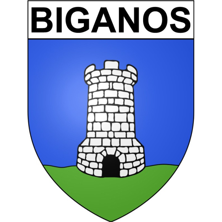 Pegatinas escudo de armas de Bazas adhesivo de la etiqueta engomada
